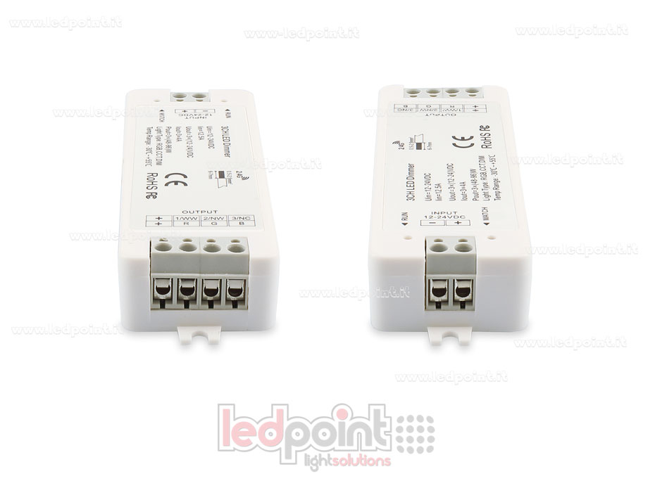Kit telecomando + controller RGB 12/24V, 3ch*4A, RF 2.4G Kit telecomando + controller RGB 12/24V, 3ch*4A, RF 2.4G