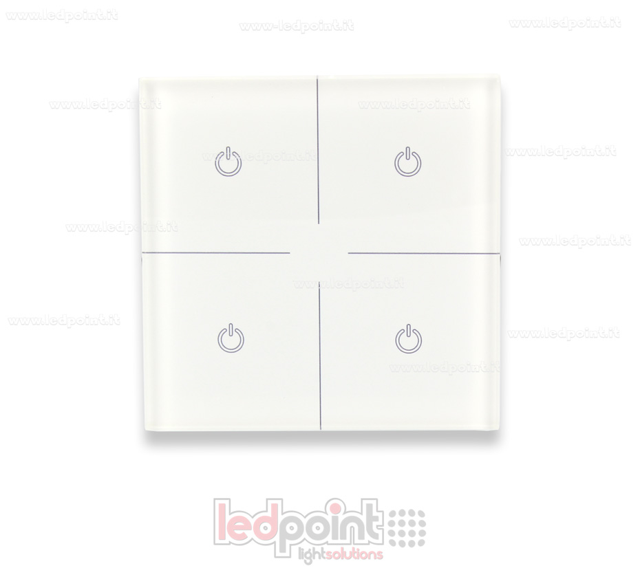 Master DMX e telecomando monocromatico RF da parete, bianco, 4 zone, 86*86mm Master DMX e telecomando monocromatico RF da parete, bianco, 4 zone, 86*86mm