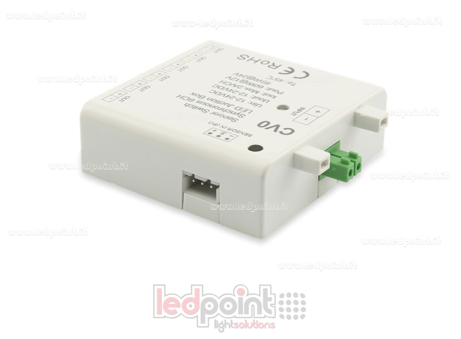 Interfaccia dimmer 6ch 60W 12V-24V con ingresso per sensore Interfaccia dimmer 6ch 60W 12V-24V con ingresso per sensore
