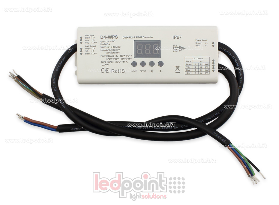 DMX 512 decoder IP67 wasserdicht, 4 Kanäle 5A jeder, 12-36V DC DC Spannung DMX 512 decoder IP67 wasserdicht, 4 Kanäle 5A jeder, 12-36V DC DC Spannung