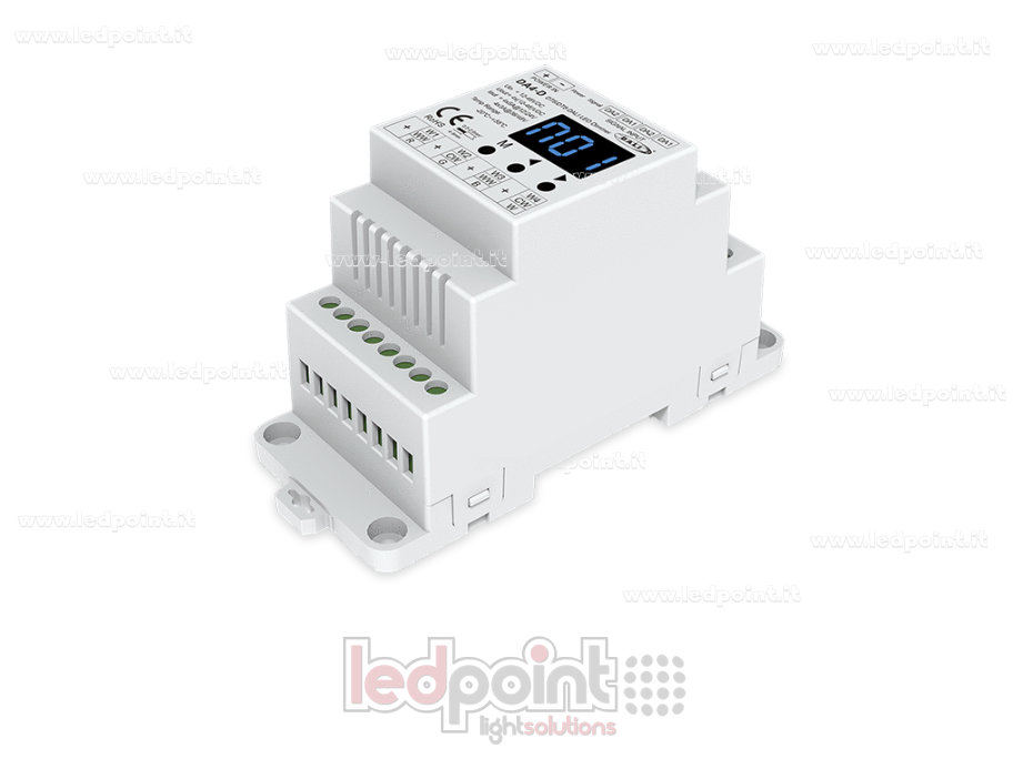 Dimmer DALI-2, barra DIN, 4 canali da 5A, 12-48V DC, tensione costante (DT6) Dimmer DALI-2, barra DIN, 4 canali da 5A, 12-48V DC, tensione costante (DT6)