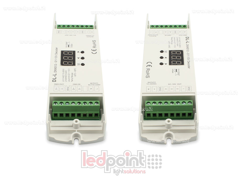 0/1-10V DMX 512 decoder, 4 Kanäle 20mA jeder, 12-24 DC Spannung 0/1-10V DMX 512 decoder, 4 Kanäle 20mA jeder, 12-24 DC Spannung