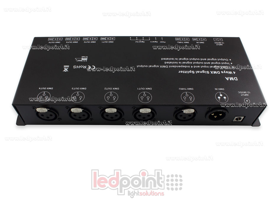 Splitter di segnale DMX a 4 canali Splitter di segnale DMX a 4 canali