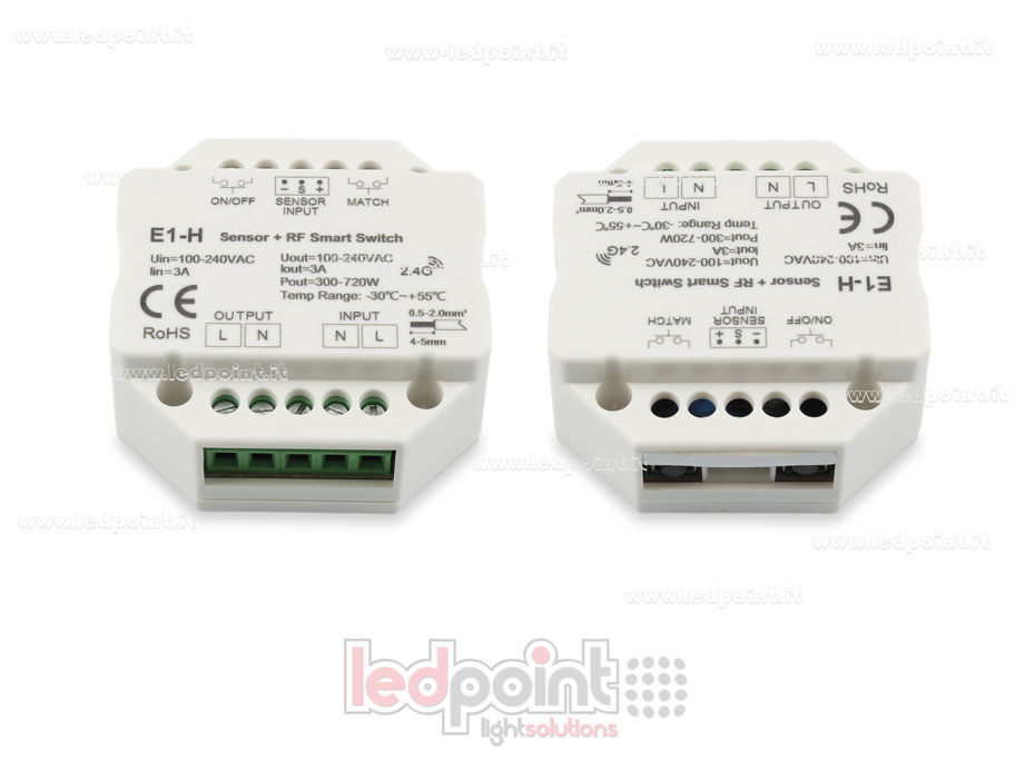 Monochromatischer Ein-/Aus-Dimmersensor für 100-240VAC, 1 Kanal x 3A