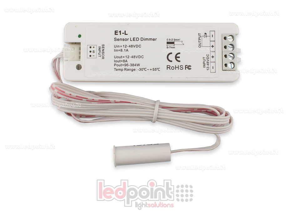 Monochromatischer Ein-/Aus-Dimmersensor für 12/48-V-Türen, 1 Kanal x 8 A