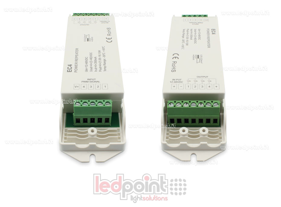 Amplificatore RGBW 4 canali a corrente costante da 350mA Amplificatore RGBW 4 canali a corrente costante da 350mA