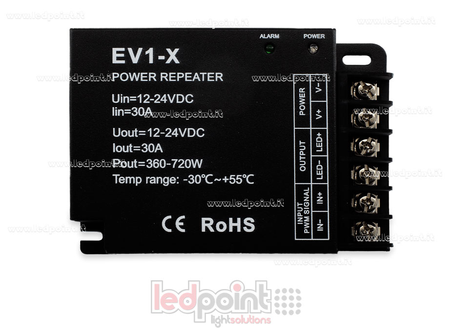 Amplificatore monocromatico 30A 1 canale 12-24V Amplificatore monocromatico 30A 1 canale 12-24V