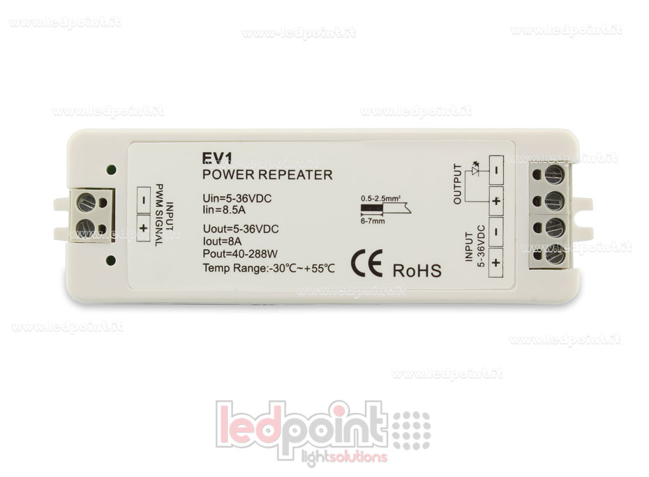 Amplificatore monocromatico 8A 1 canale 5-36V Amplificatore monocromatico 8A 1 canale 5-36V