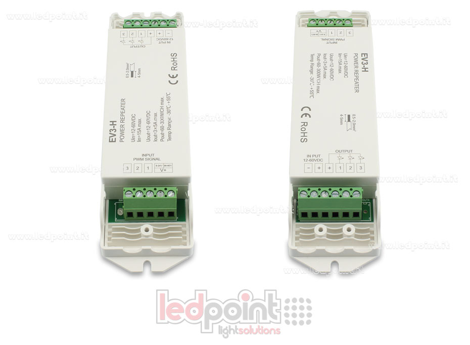 Amplificatore RGB 15A (3 canali da 5A) 12-60V Amplificatore RGB 15A (3 canali da 5A) 12-60V