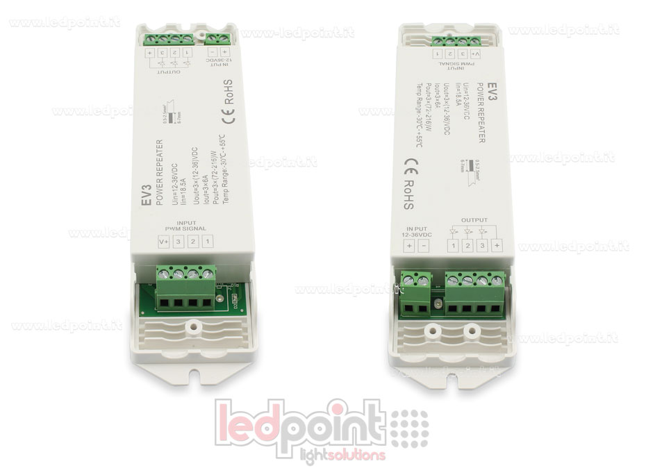 Amplificatore RGB 18A (3 canali da 7A) 12-36V Amplificatore RGB 18A (3 canali da 7A) 12-36V