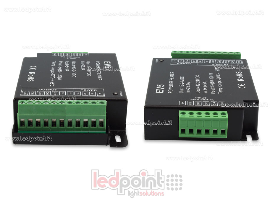 RGBCCT Verstärker 25A (5 Kanäle 5A jeder) 12-24V RGBCCT Verstärker 25A (5 Kanäle 5A jeder) 12-24V