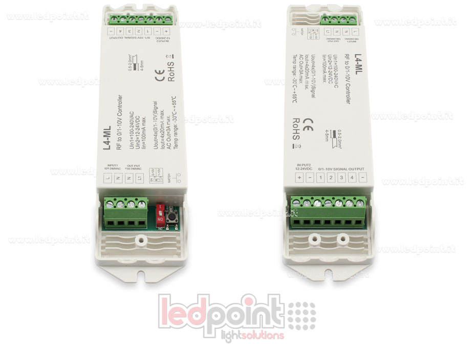 RF 2.4GHz Empfänger mit 4 0/1-10V Ausgangskanälen RF 2.4GHz Empfänger mit 4 0/1-10V Ausgangskanälen