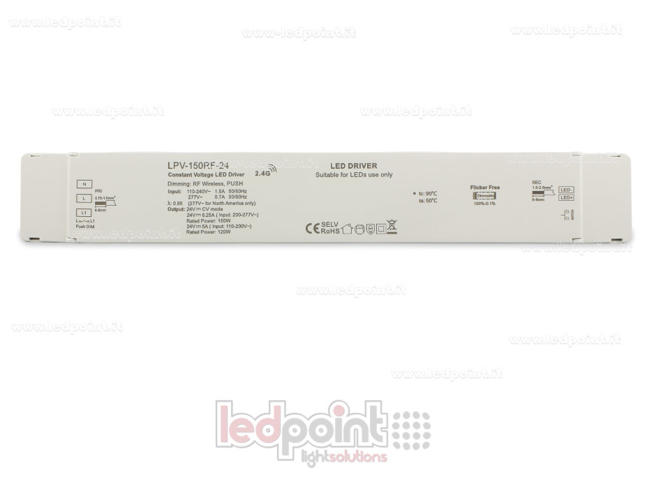 Power supply 150W 24V RF Wireless, push dim Power supply 150W 24V RF Wireless, push dim