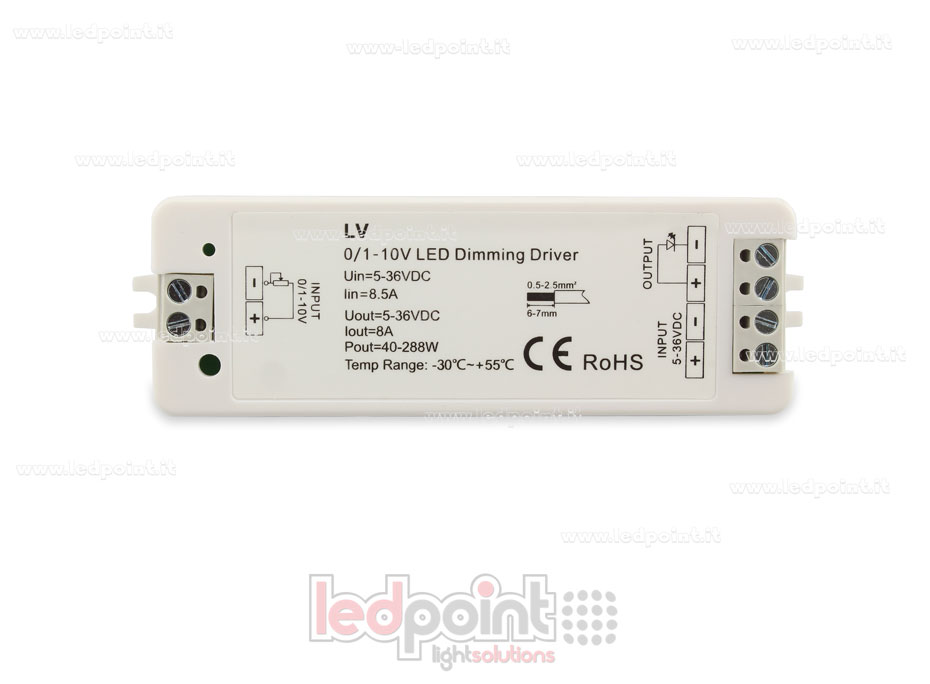 Monochrom 0 / 1-10V Empfänger, konstante Spannung 5/36V, 1ch*8A Monochrom 0 / 1-10V Empfänger, konstante Spannung 5/36V, 1ch*8A
