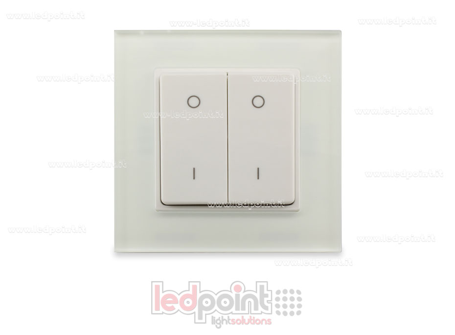 Telecomando da parete in vetro 86x86mm monocromatico 2 zone RF2.4G