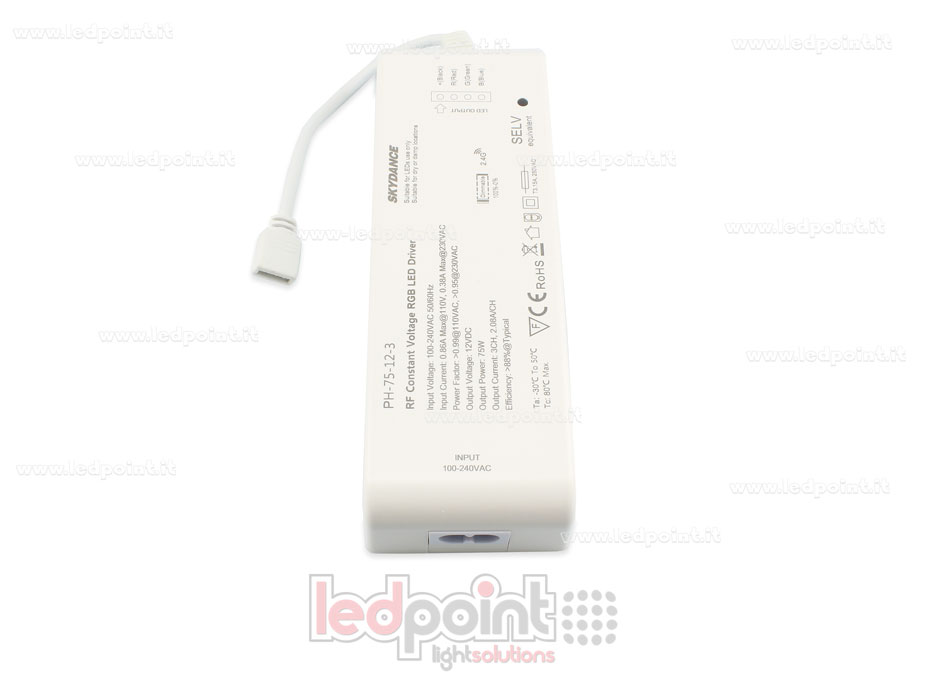 Power supply 75W 12V, 3 channels, RF Wireless SkyDance Power supply 75W 12V, 3 channels, RF Wireless SkyDance