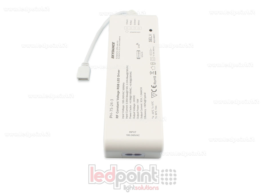 Power supply 75W 24V, 3 channels, RF Wireless SkyDance Power supply 75W 24V, 3 channels, RF Wireless SkyDance
