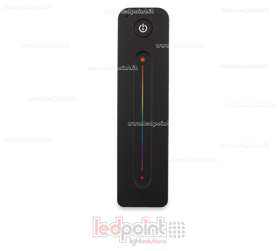 Telecomando RGB con cursore touch, monozona, nero con magnete sul retro, RF2.4G Telecomando RGB con cursore touch, monozona, nero con magnete sul retro, RF2.4G