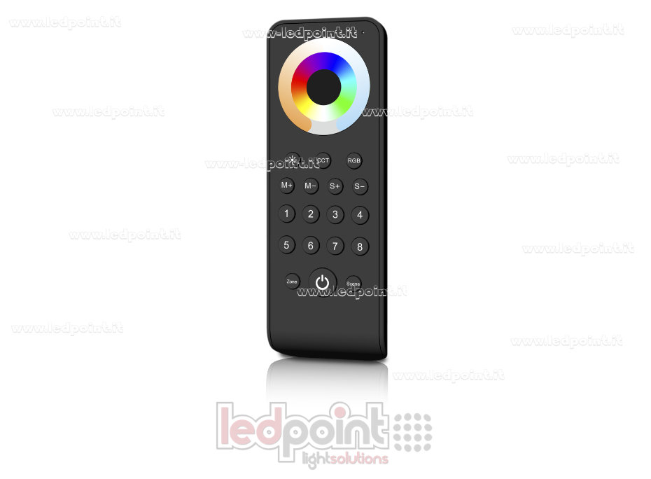 Telecomando universale monocromatico, CCT, RGB, RGBW o RGB+CCT, 8 zone e 8 scene RF2.4G Telecomando universale monocromatico, CCT, RGB, RGBW o RGB+CCT, 8 zone e 8 scene RF2.4G