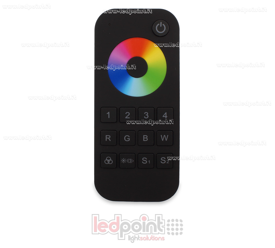 Telecomando RGB/RGBW 4 zone, 2 scene, nero, RF2.4G Telecomando RGB/RGBW 4 zone, 2 scene, nero, RF2.4G