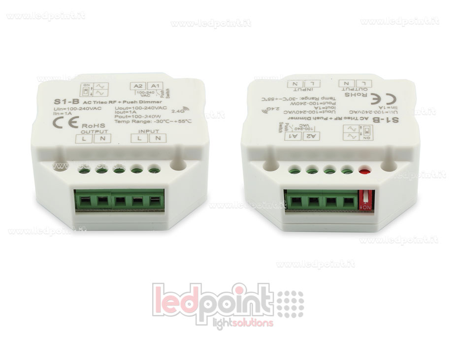 Kit telecomado + controller monocromatico triac 100/230V, RF 2.4G Kit telecomado + controller monocromatico triac 100/230V, RF 2.4G