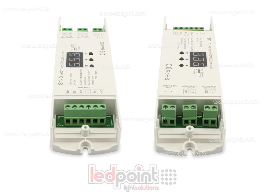 Triac AC DMX512 dimmer, 2 canali da 1A Triac AC DMX512 dimmer, 2 canali da 1A