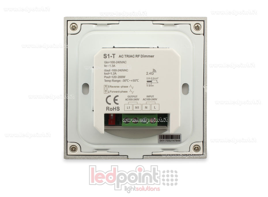 Controller monocromatico touch triac 100/230V, RF 2.4G Controller monocromatico touch triac 100/230V, RF 2.4G
