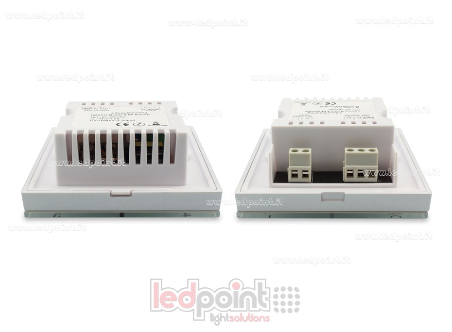 Master DMX e telecomando monocromatico per scatola a parete, 86x86mm, 4 zone 3 scene, RF2.4G