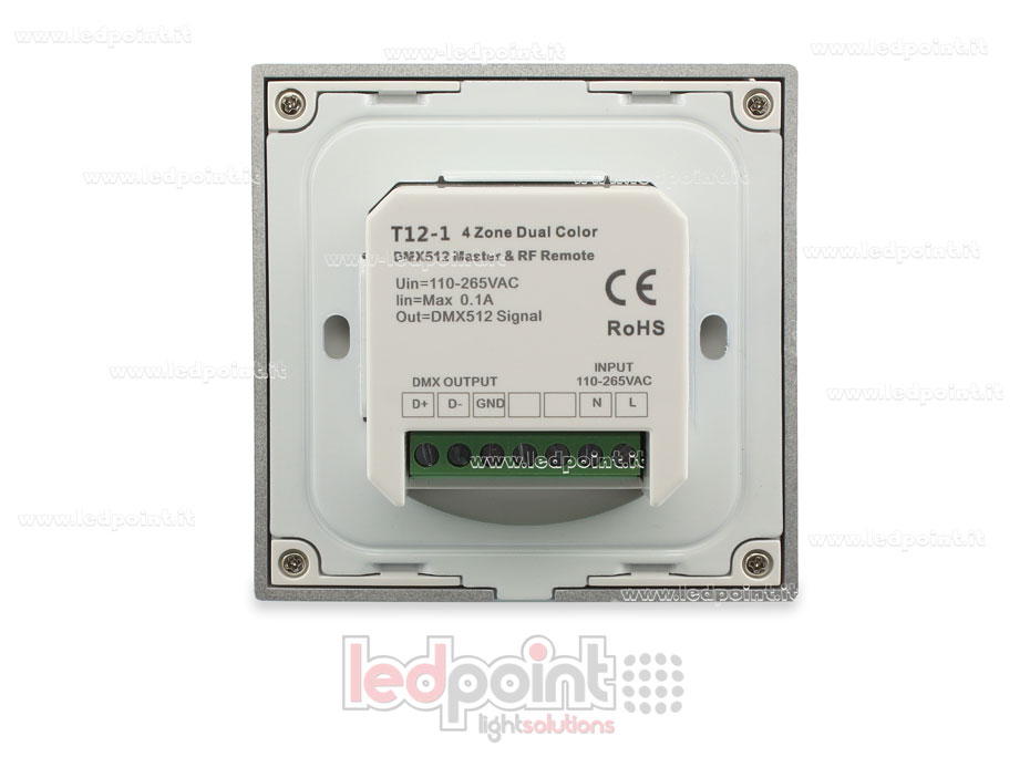 Master DMX e telecomando CCT per scatola a parete, 86x86mm, 4 zone 3 scene, RF2.4G