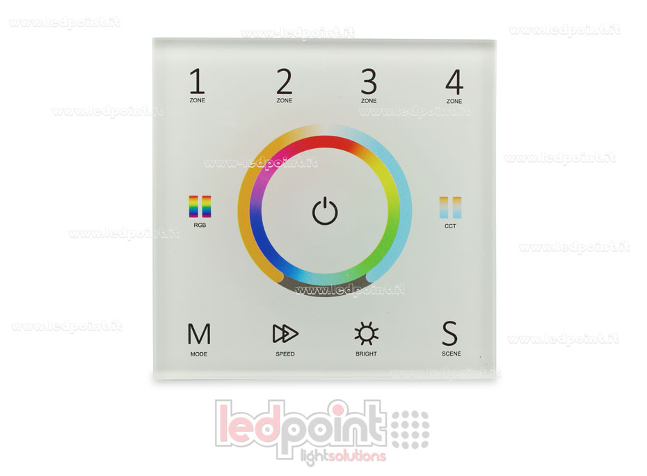RGB+CCT white 4 zones wall master remote control RF2.4G + DMX512 RGB+CCT white 4 zones wall master remote control RF2.4G + DMX512