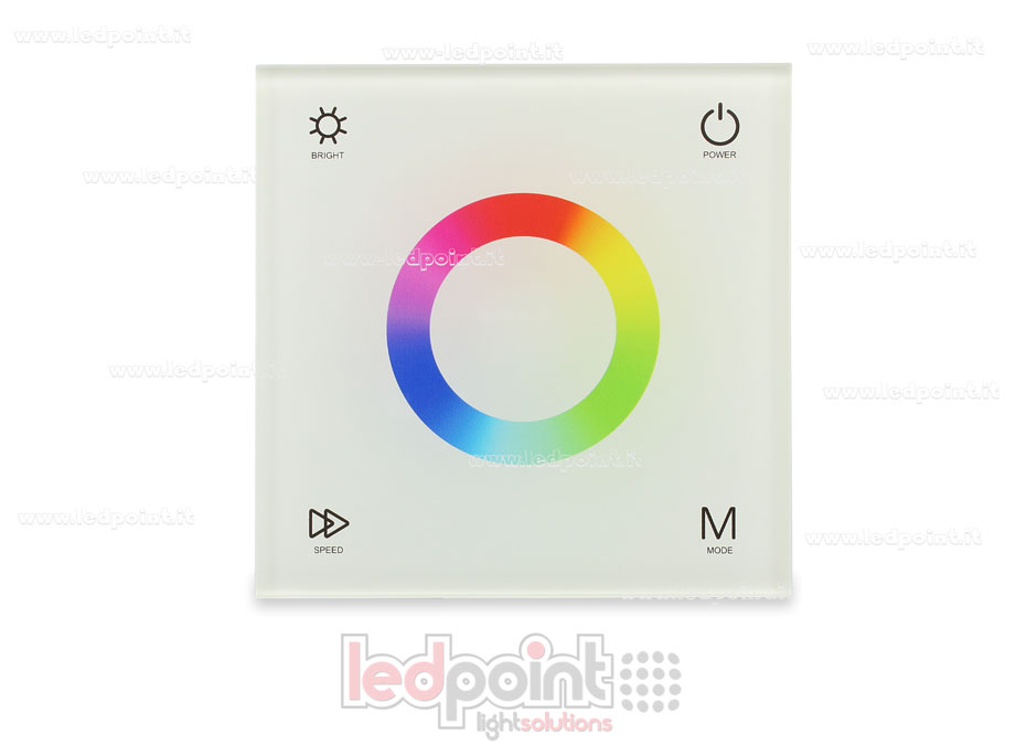Controller e telecomando RF da parete RGB 12-24V, 86*86mm Controller e telecomando RF da parete RGB 12-24V, 86*86mm
