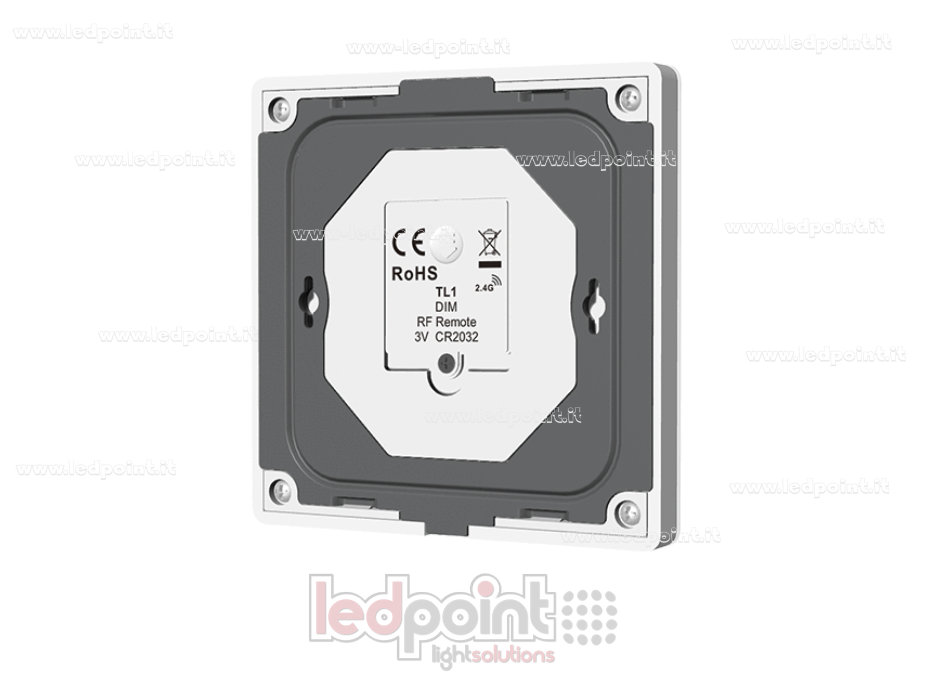 Telecomando da parete monocromatico, a batteria, bianco, 4 zone RF2.4G Telecomando da parete monocromatico, a batteria, bianco, 4 zone RF2.4G