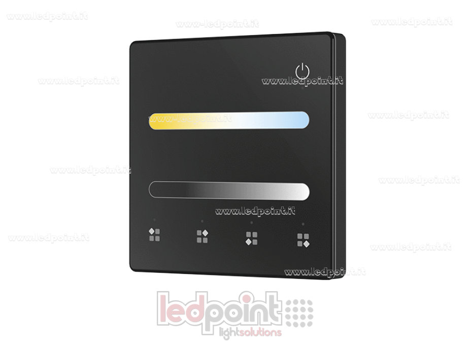 Telecomando da parete CCT. a batteria, nero 4 zone RF2.4G Telecomando da parete CCT. a batteria, nero 4 zone RF2.4G