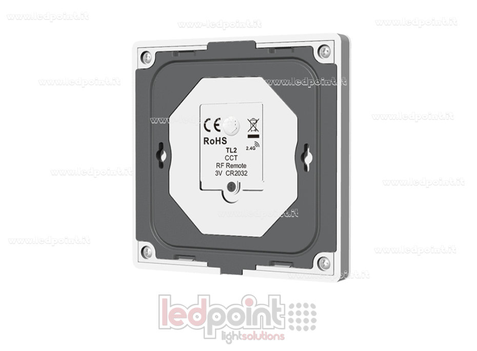 Telecomando da parete CCT a batteria, bianco, 4 zone RF2.4G Telecomando da parete CCT a batteria, bianco, 4 zone RF2.4G