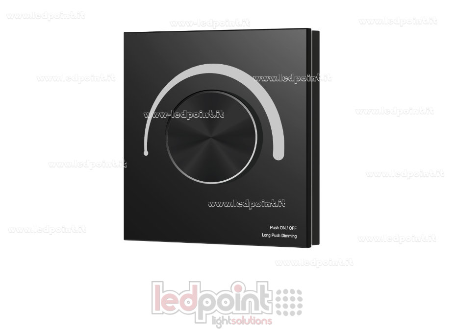 Telecomando Wifi Triac dimmer da parete 86x86mm, 1 zona con rotella Nero