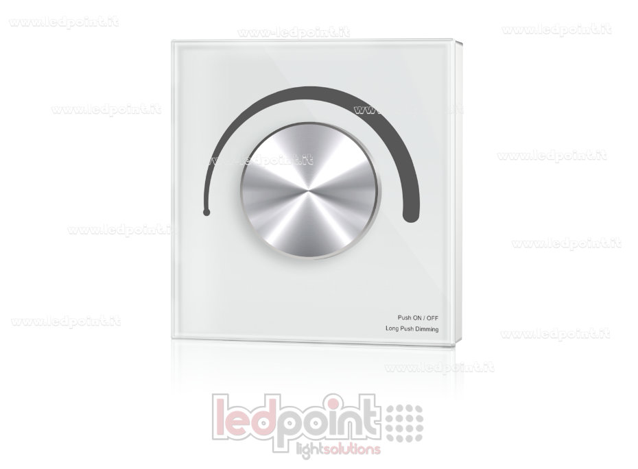 Wall-mounted WiFi Triac Dimmer Remote, 86x86mm, 1 Zone with Rotary Wheel, White