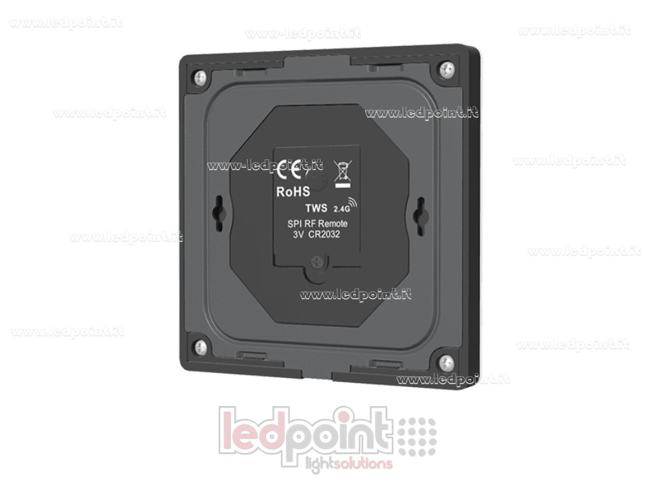 SPI RF RGB-, RGBW-Wandfernbedienung, batteriebetrieben, schwarz, 3 VDC, RF 2,4 GHz