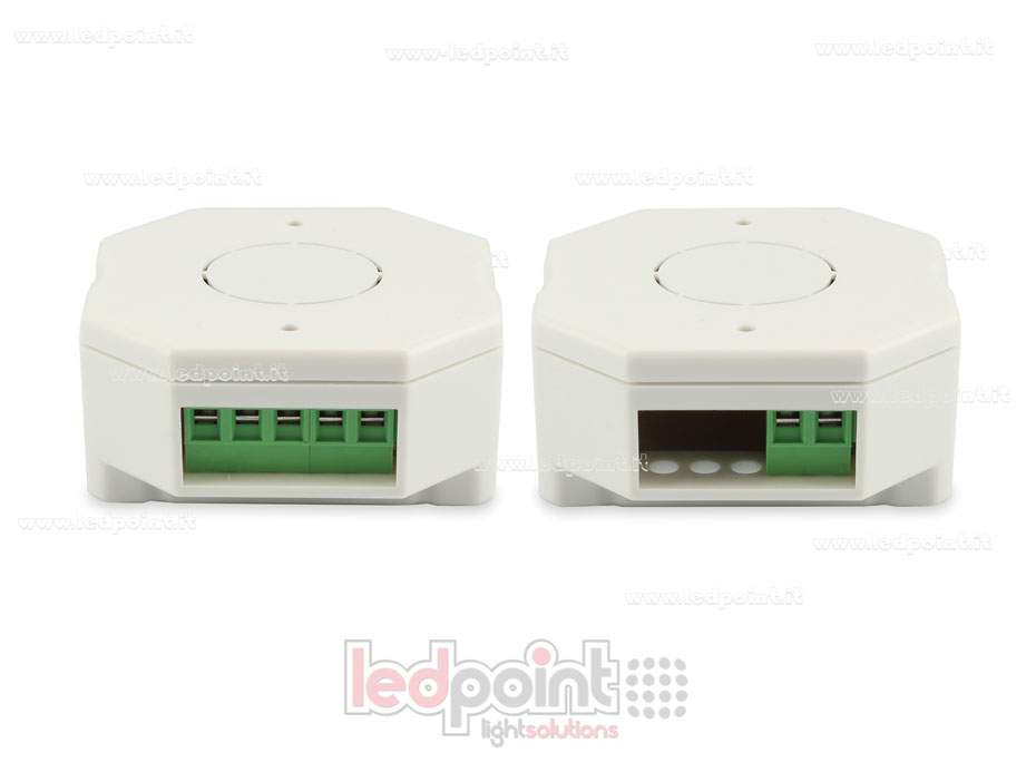Ricevitore dimmer per scatola di derivazione a muro, monocromatico con pulsante 1CH*4A/8A 12-48VDC, RF 2.4G Ricevitore dimmer per scatola di derivazione a muro, monocromatico con pulsante 1CH*4A/8A 12-48VDC, RF 2.4G