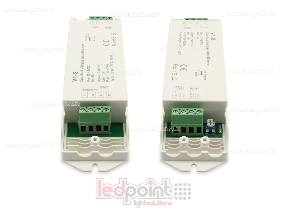 Einfarbiges Empfängerdimmer mit Knopf/Triac 12/48V, 1ch*15A Einfarbiges Empfängerdimmer mit Knopf/Triac 12/48V, 1ch*15A