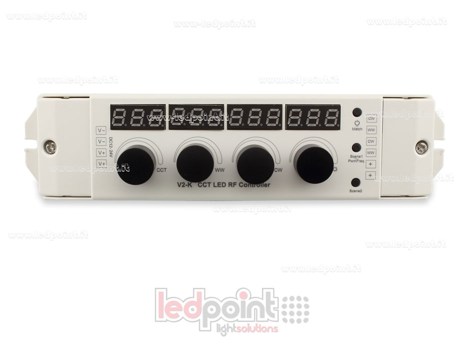 Ricevitore controller CCT con 4 manopole 12-24V, 4ch*4A, RF 2.4G Ricevitore controller CCT con 4 manopole 12-24V, 4ch*4A, RF 2.4G