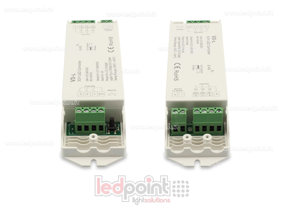 RGB Kontroller 12-36V, 3ch*6A, RF 2.4G, push dim RGB Kontroller 12-36V, 3ch*6A, RF 2.4G, push dim