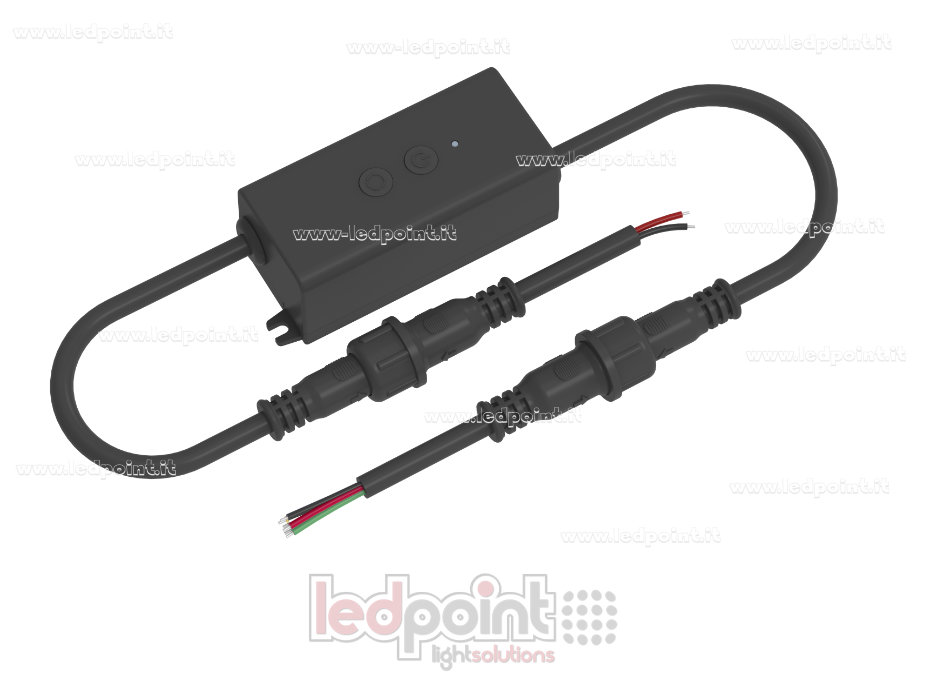 Mini RF LED controller  RGB + CCT, a 5 canali, IP67, 12/24VDC, 1A*5CH, RF2.4GHz