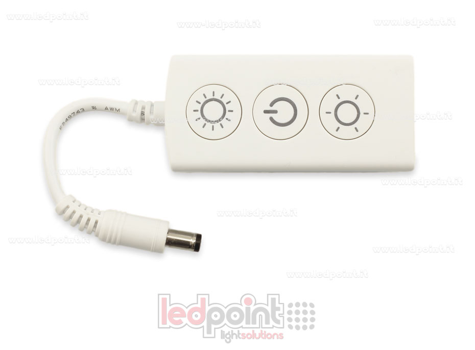 Monochrome RF 2.4G dimmer receiver with 3 buttons 5/24V, 1ch*5A Monochrome RF 2.4G dimmer receiver with 3 buttons 5/24V, 1ch*5A