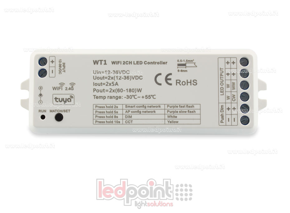 Wi-Fi and RF 2.4G, CCT and single colour controller Wi-Fi and RF 2.4G, CCT and single colour controller