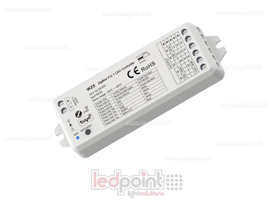 Controller ZigBee e RF 2.4G, RGB+CCT, RGBW, RGB, CCT e monocromatico Controller ZigBee e RF 2.4G, RGB+CCT, RGBW, RGB, CCT e monocromatico