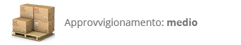 L'articolo è normalmente disponibile a magazzino in quantità medie. Si tratta di prodotti richiesti di solito con volumi moderati. Questi prodotti vengono normalmente riforniti in quantità non elevate ma a frequenza regolare. stock e disponibilità medi
