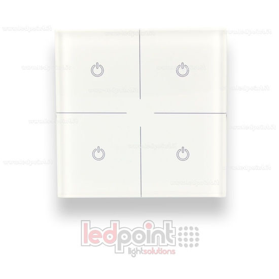 Immagine di Master DMX e telecomando monocromatico RF da parete, bianco, 4 zone, 86*86mm