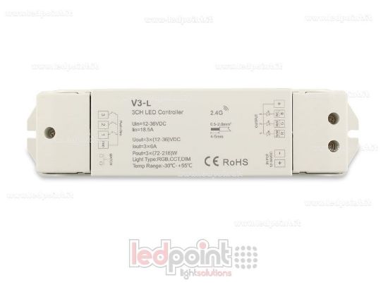 Bild von RGB Kontroller 12-36V, 3ch*6A, RF 2.4G, push dim