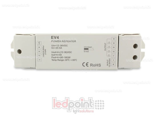 Immagine di Amplificatore RGBW 20A (4 canali da 6A) 12-36V