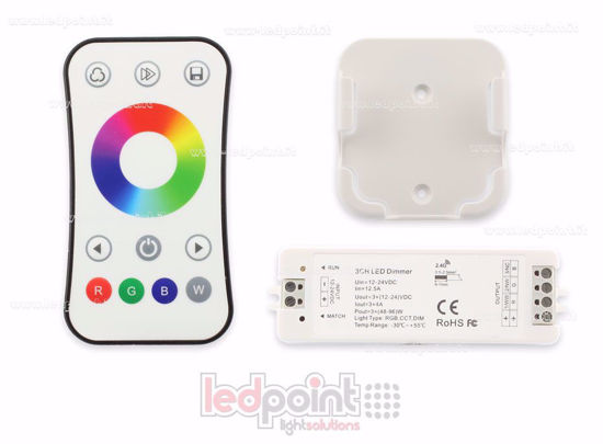 Immagine di Kit telecomando + controller RGB 12/24V, 3ch*4A, RF 2.4G